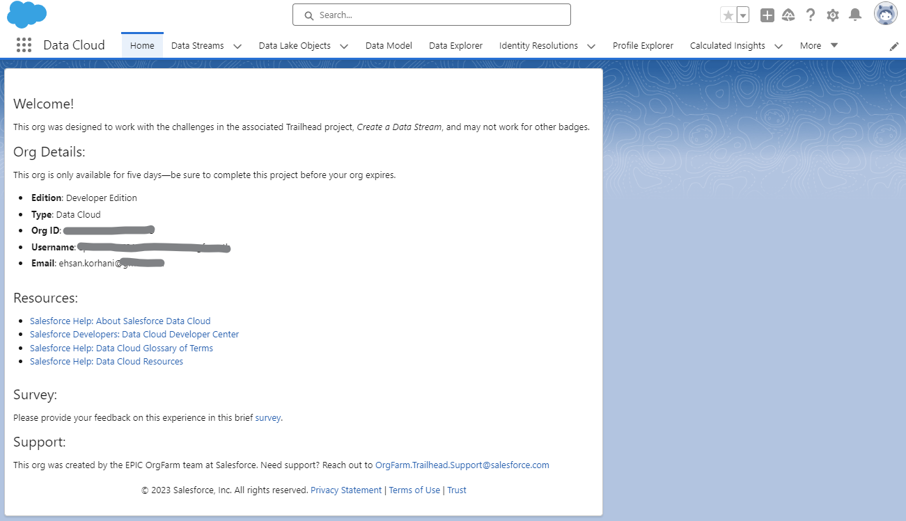 Data Cloud Trial Org Via Trailhead